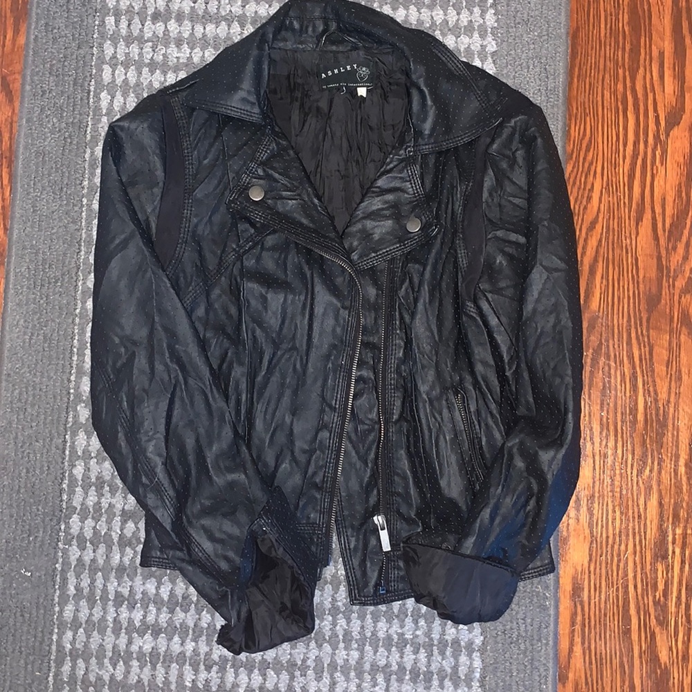 Adorable little leather biker jacket!